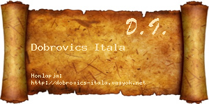 Dobrovics Itala névjegykártya